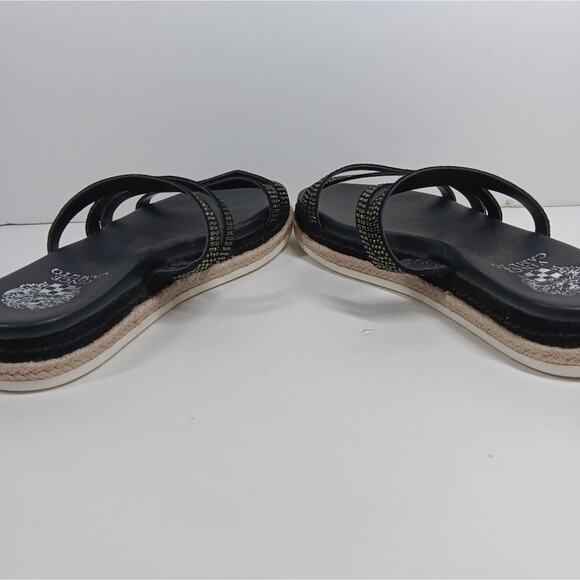 Vince Camuto Rallsan Leather Rhinestone Sandals Black size 8 - Picture 8 of 11